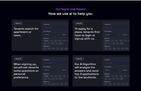 Dark theme AI interface preview